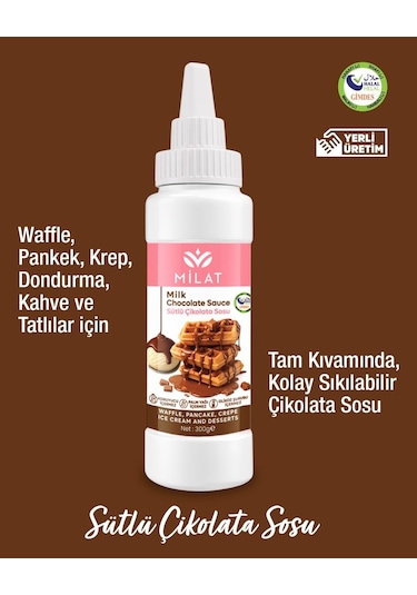 Sütlü Tatlı Sos 300 G - Waffle & Krep & Pankek & Tatlı & Dondurma Sosu