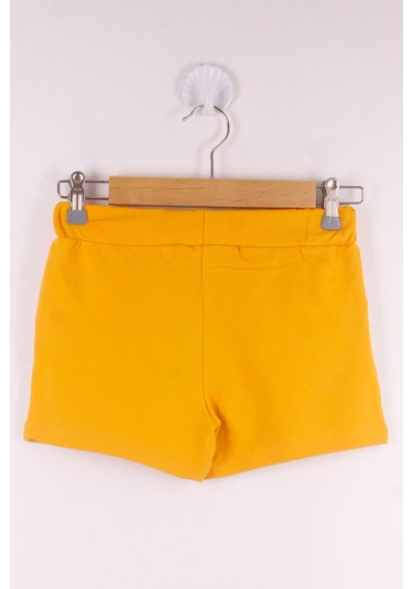 Toontoy Kız Çocuk Serfie Şeritli Cepli Şort Hardal
