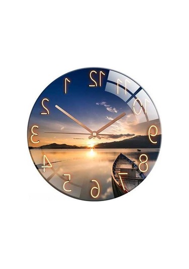 Novahub Özel Tasarım Sessiz Saat - Avrupa Kuartz, Dayanıklı Cam, Çok Renkli Koleksiyon Çok Renki