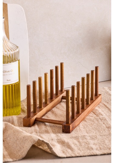 Akasya 6 Bölmeli Tabaklık Kahverengı Kahverengi