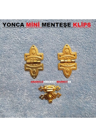 Yonca Dekoratif Mini Menteşe ve Tavla Klipsi Sarı Renk 4 Takım