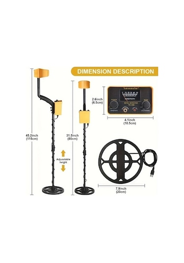 Besthome1 Dream011 Siyah 8 Hassas Metal Dedektörü: 6 Mod, Dayanıklı Plastik Gövde, Ergonomik Sap