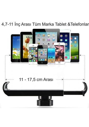Hymark Esnek Metal Uzun Kollu Telefon Tablet Tutucu Teleskopik
