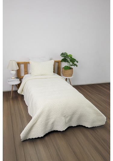 Liena Wellsoft Çift Taraflı 4 Mevsim Tek Kişilik Yatak Örtüsü - K Krem