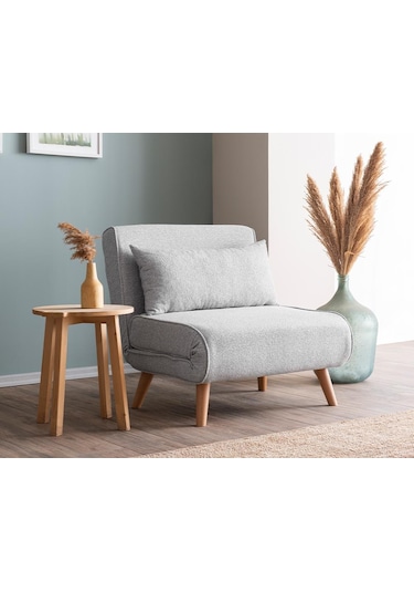 Folde 80 Tekli Yataklı Katlanır Koltuk Teddy Gri Gri