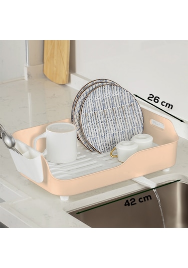 Porsima Akl-060 Bej Lüks Tabaklık Bulaşıklık Bulaşık Sepeti