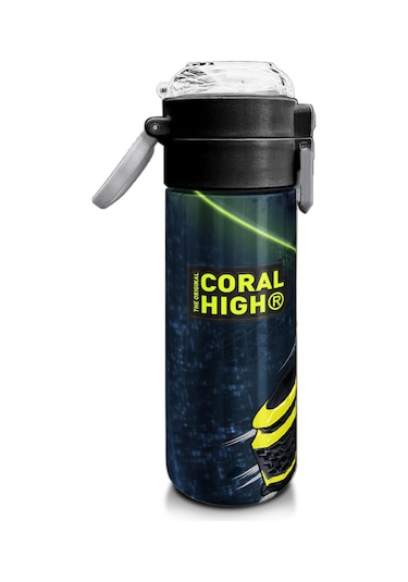 Coral High Kids Nefti Fosforlu Sarı Araba Desenli Pipetli Ve Direkt İçim Çelik Termos 500 Ml 31834 Çelik