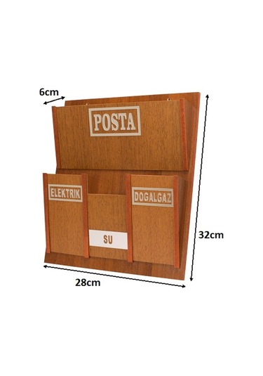 Ahşap Ortak Fatura Ve Posta Kutusu 2 Renk Ceviz Akça (417079355)