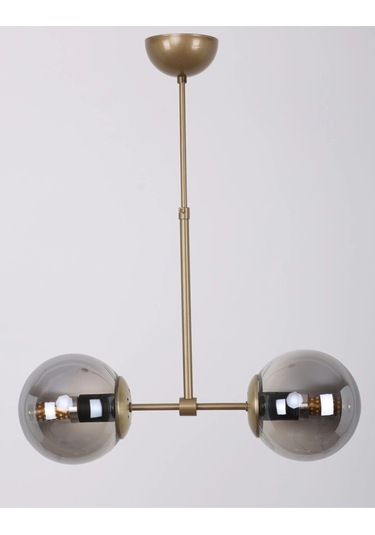 Libya 2'li Eskitme Füme Camlı Avize Çok Renkli