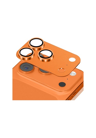İphone 17 Pro Max Cl-20 Kamera Lens Gövde Koruyucu 9h Sertlik Ultra Hd Temperli Cam Çizilmeye Dayanıklı Koruyucu Gece Çekimi Bozmaz Turuncu