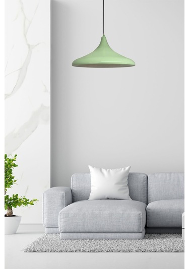 45 Cm Çaplı Champion Xl Mint Yeşili Avize Tekli Sarkıt Lamba Cafe Salon Genç Odası Avizeleri Mint Yeşili