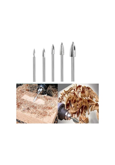 Rox Wood 0063 Gravür Ahşap Oyma Seti Dremel Uyumlu 5  Parça