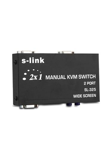 S Link Sl 325 2 Port Vga Ps2 1.8M M/M Kablolu Manuel Kvm Switch