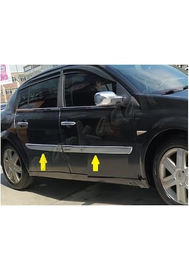 Renault Megane 2 Sedan Krom Yan Kapı Çıtası 2004-2010 4 Parça Pas