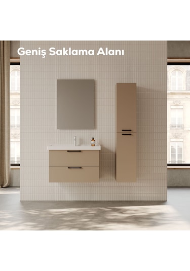 Creavit D20 65 Cm İki Çekmeceli Lavabo Dolabı Dafne Melamin Kapak Demonte Dafne
