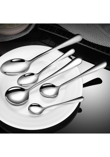 Mufunye 410 Çelik Malzeme 5 Numara Uçlu Kaşık - Bal, Kahve Karıştırma Ve Tatlı Servisi İçin Pratik Ev Gereci Diğer