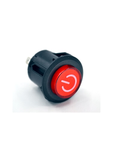 26mm Yaylı Plastik Buton Anahtar Kırmızı Power Logolu Işıksız