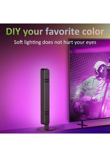 Xiyyadms 2 Adet Rgb 7 Renkli Oda Bilgisayar Masaüstü Müzik Sesli Işık Lambası 24 Tuş Kumanda, Siyah, Usb Siyah