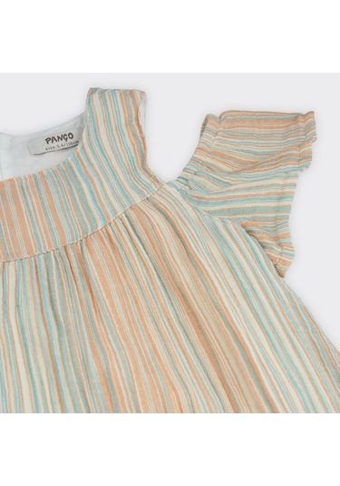 Kız Çocuk Çizgi Desenli Elbise 2411gk26069-4360 001