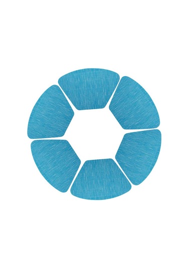 6x Yuvarlak Servis Altlığı Bardak Altlığı Çok Renkli Kaygan Olmayan Masa Pedi Mavi