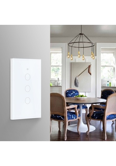 Pazly Tc120 Akıllı Işık Anahtarı - Cam Dokunmatik Panel - Wifi - Alexa Echo & Google Home Destekli - Beyaz