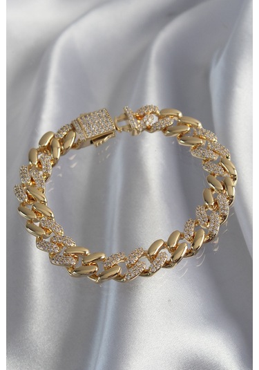 Vip Seri Gurmet Zirkon Taşlı Bileklik Gold Renk Çok Renkli