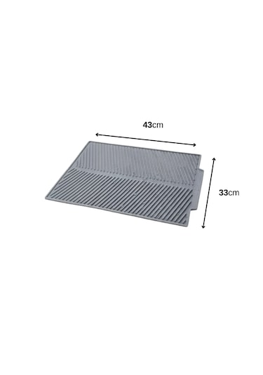 Silikon Bulaşık Kurutma Matı Maxi Boy 44x33cm Antrasit Gri Antrasit - Gri