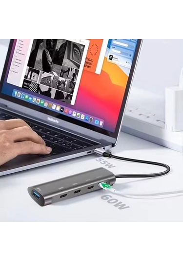 Type C To Usb 3.0 Pd Çoklayıcı 60w Şarj Adaptörü Usb-c Çoklayıcı Çevirici