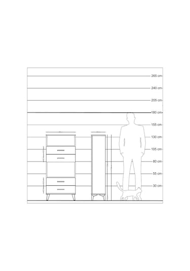 Arges Dolap 2 Raflı 4 Çekmeceli 60x30x134 Aytaşı-çam Aytaşı