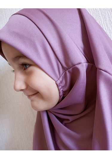 Dua Giyim Pratik Tek Parça Çocuk Namaz Elbisesi Gülkurusu