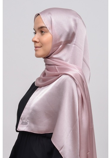 Altobeh Janjan Şık Parlak Saten Dokulu Kadın Tesettür Abiye Şifon Şal - Açık Pudra