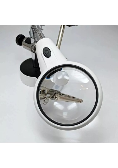 Mylatso Lehimleme İçin Aydınlatmalı Büyüteç Masaya Monte Tutucu Üçüncü El 174976625