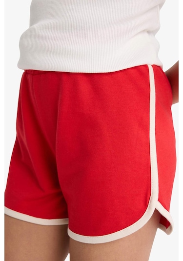 Defacto Kız Çocuk Beli Lastikli Basic Düz Şort B5164a825hsrd256 Kırmızı