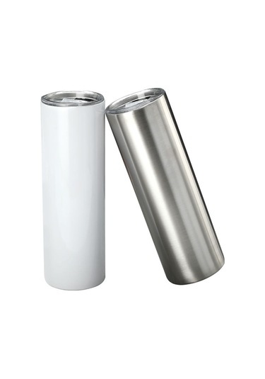 20oz Çift Katmanlı 304 Paslanmaz Çelik Araba Düz Termos Bardak Doğal Renk