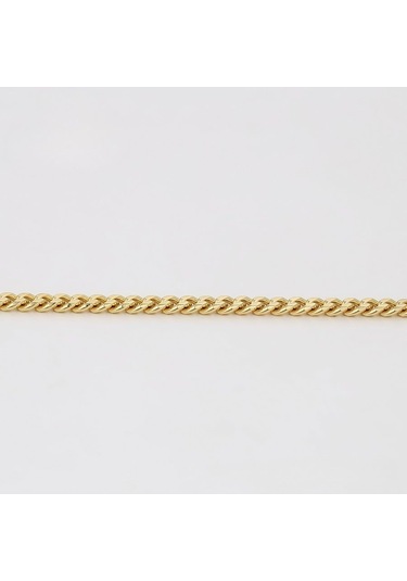 Klasik Gurmet Zincir Kolye 14 Ayar Altın Kaplama / 55 Cm Gold