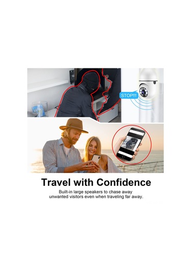 Wezone 360 Derece Dönebilen Wifi Güvenlik Kamerası, Gece Görüşlü İç Ve Dış Mekan Kullanımı, 1080p Full Hd, İki Yönlü Ses Diğer