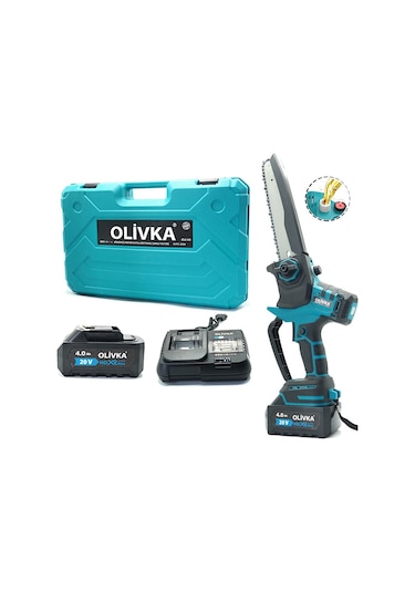 Dal Budama Testeresi Otomatik Yağlama, Dijital Ekran, 2 Adet 4.0 Ah Akü, Şarj Cihazı