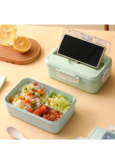 Gümüş Sevimli Öğle Yemeği Kutusu Çocuklar Kız Erkek Bölmeli Bento Öğle Yemeği Kutusu Okul Çocuk Sızdırmaz Çocuk Gıda Aperatif Kutuları Yeni 2023