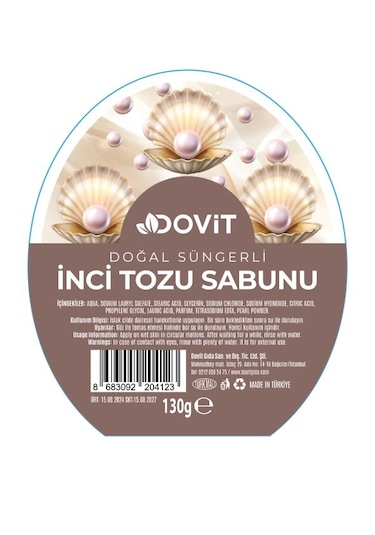 Dovit İnci Tozu Doğal Süngerli Sabun 130 G