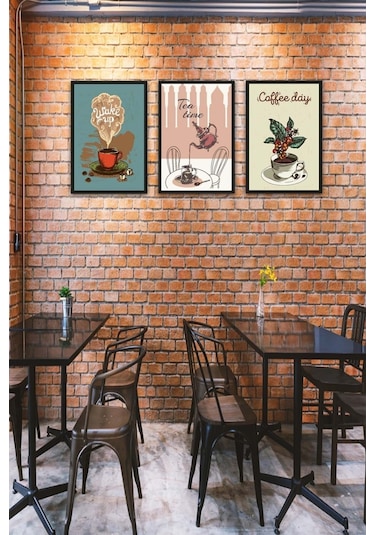 No77decor 3 Parça Mutfak Ve Cafe'ler Için Mdf Tablo Seti