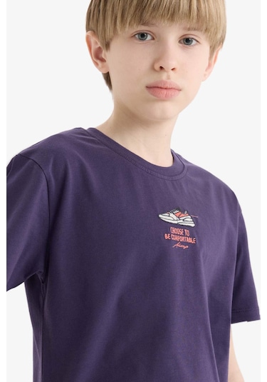 DeFacto Erkek Çocuk Bisiklet Yaka Nakışlı Kısa Kollu Tişört E0086A825SMPR289 DeFacto Erkek Çocuk Bisiklet Yaka Nakışlı Kısa Kollu Tişört E0086A825SMPR289