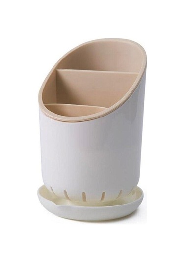 Kahverengi Sofra Depolama Braketi Plastik Drenaj Boru Konteyner Kurutma Raflı Stand Bıçaklar Kaşık Çatal Konteyner Mutfak Aracı