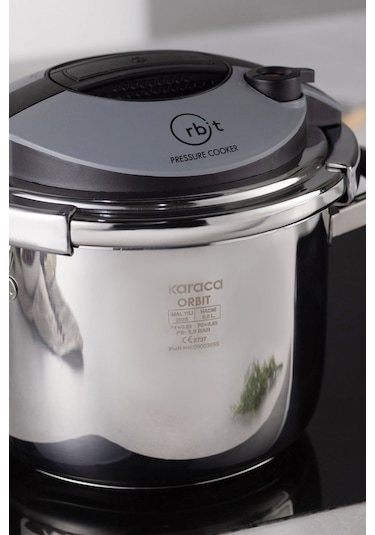 Karaca Orbit İndüksiyon Tabanlı Düdüklü Tencere Seti 6+8 Lt Siyah