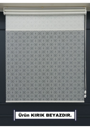 Çift Mekanizmalı Tül+stor Güneşlik Perde Çiftli Sistem - 2 Perde Tek Ürün Beyaz2