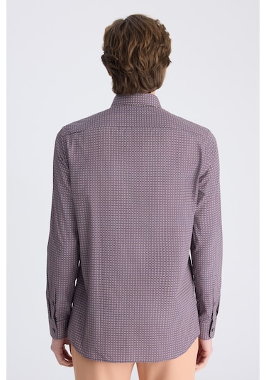 Twn Slim Fit Karma Renk Baskılı %100 Pamuklu Gömlek 1ec02ad01288m Z02