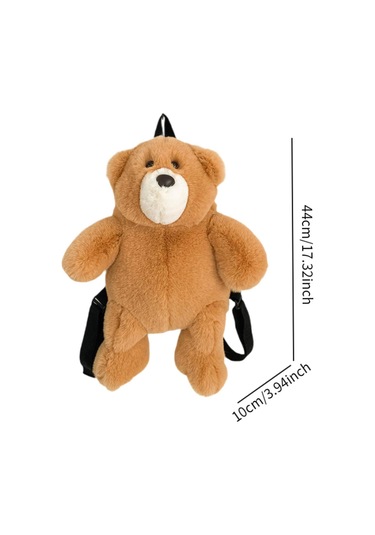 Suntek Peluş Ayı Sırt Çantası Ayarlanabilir Omuz Askılı Kahverengi