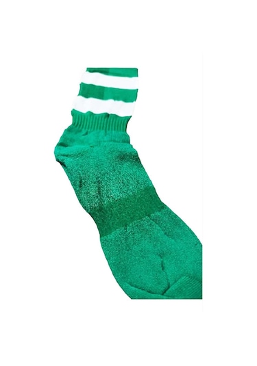 K18 Yeşil Beyaz Parçalı Futbol Tozluğu Yeşil - Beyaz