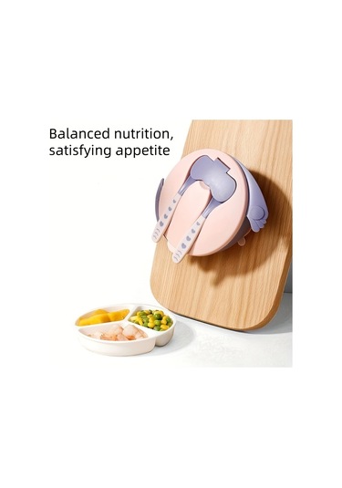 Çocukların Günlük Beslenmesi İçin Vantuz, Kaşık, Çatal, Kase, Kase Kapağı Ve Üç Bölgeli Tabak İçerir