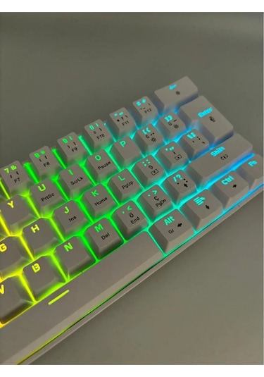 Rgb T60 Mekanik Klavye Beyaz Renk Kırmızı Switch