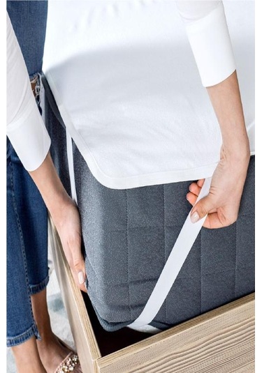 Altın Karma Sıvı Geçirmez Pamuk Alez 200x220 Cm Çift Kişilik Beyaz